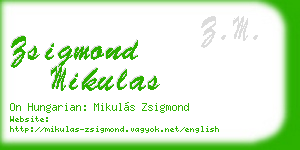 zsigmond mikulas business card