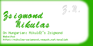 zsigmond mikulas business card